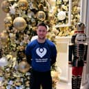 Scott Taylor at the Midland Hotel in Manchester before setting off on his epic 50k Christmas Day run