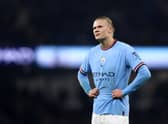 Pep Guardiola has said Erling Haaland is feeling ‘better' following his foot injury. Credit: Getty.