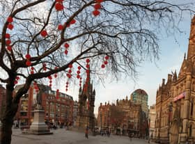 Manchester town hall, pre-renovations, has been on screen 