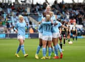 Manchester City will be hoping they can break into the top three of the WSL in 2023. (Photo by Lewis Storey/Getty Images)