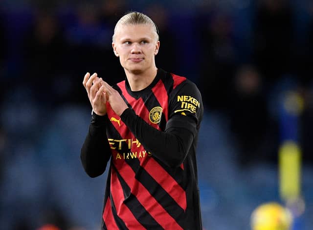 Pep Guardiola said Erling Haaland looked sharper in the first part of the season. Credit: Getty.