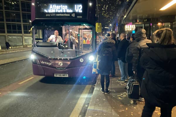 The full V2 bus going past the Bridge Street stop Credit: LDRS