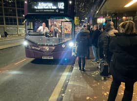 The full V2 bus going past the Bridge Street stop Credit: LDRS