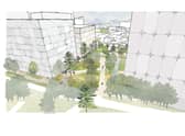 A digital render of the redevelopment proposals for the former Central Retail Park in Ancoats. Credit: Manchester City Council