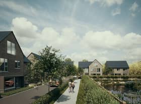 Artist impression of what the new 350-home development off Leigh Road, Salford could look like. Credit: Peel L&P