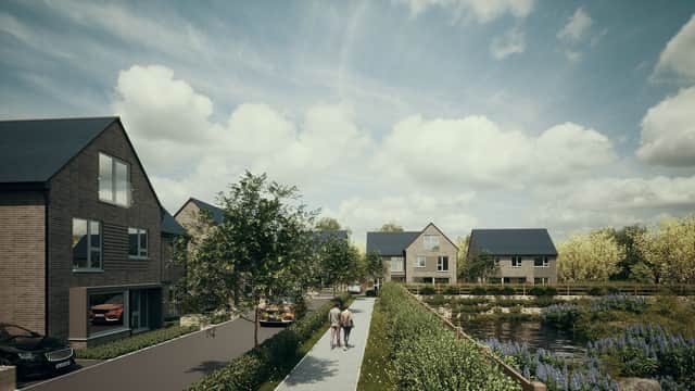 Artist impression of what the new 350-home development off Leigh Road, Salford could look like. Credit: Peel L&P
