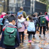 School children returning to the classroom 