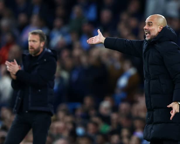 Pep Guardiola has encouraged Chelsea to stick with Graham Potter. Credit: Getty.