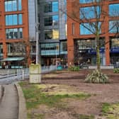 Piccadilly Gardens is currently extremely muddy after events including the Christmas Markets. Photo: William Connolly