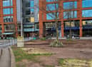 Piccadilly Gardens is currently extremely muddy after events including the Christmas Markets. Photo: William Connolly