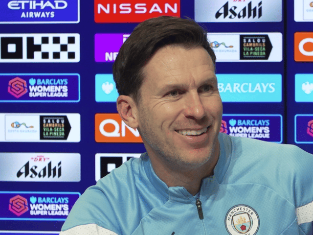Gareth Taylor spoke ahead of the WSL clash with West Ham United. (Credit: Manchester City)