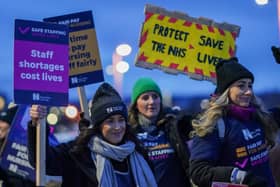 Nursing staff are on the picket line at hospitals across England in a dispute over pay. Photo; Getty Images