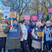 Nursing staff at Wigan Infirmary on the picket line during two days of strike action