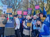 Nursing staff at Wigan Infirmary on the picket line during two days of strike action