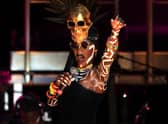 Grace Jones performs on stage during the Monte-Carlo Sporting Summer Festival in Monaco late August 6, 2018.