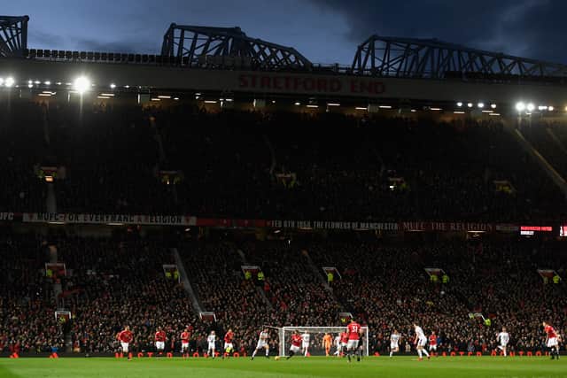 A packed Stretford End at Old Trafford. Photo: Getty Images