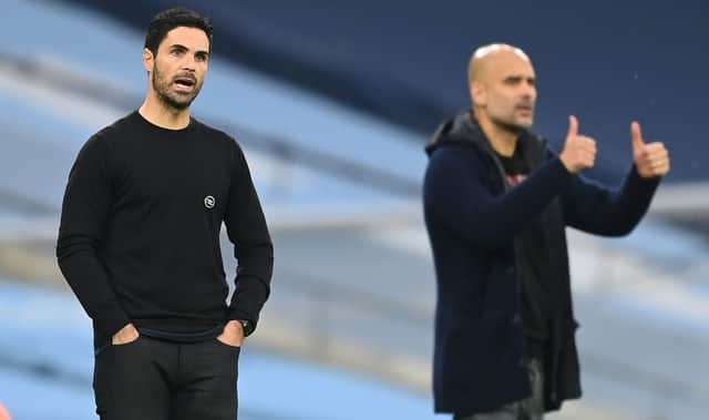 Arteta could lead Arsenal to a league title ahead of Guardiola’s City. Credit: Getty.