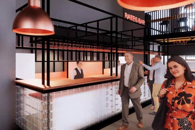 Plans for a food hall in Oldham Town Hall. Photo: Oldham council/BDP