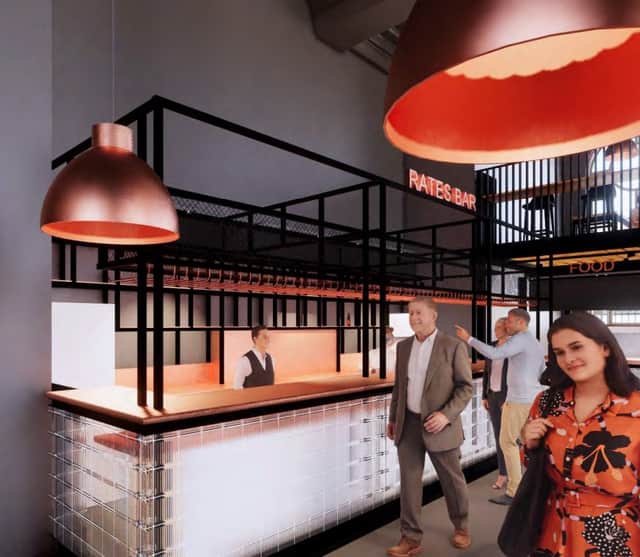Plans for a food hall in Oldham Town Hall. Photo: Oldham council/BDP
