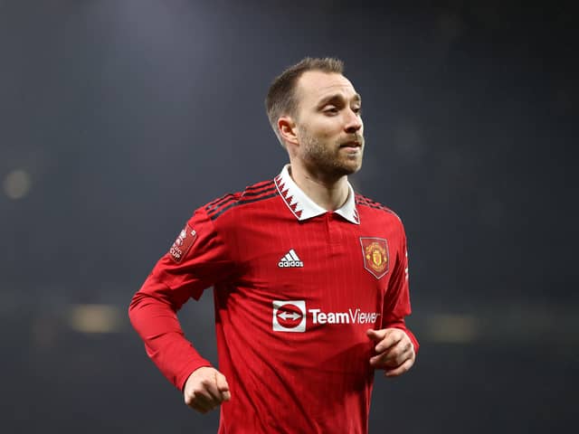 Christian Eriksen was replaced with an ankle injury as Manchester United beat Reading 3-1 in the FA Cup. Credit: Getty.