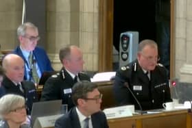 GMP chief constable Stephen Watson at the Police, Fire and Crime Panel on January 26, 2023. Credit: GMCA