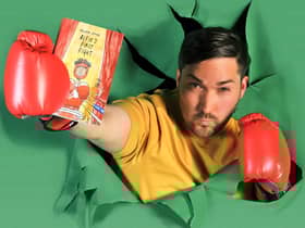 Oliver Sykes with his book Alfie’s First Fight, which he now has a touring show for children based on. Photo: Oliver Sykes