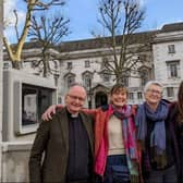 Rev Mark Coleman (left) with three other Insulate Britain supporters he went on trial with in London