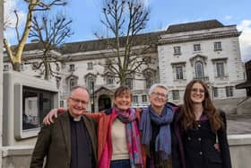Rev Mark Coleman (left) with three other Insulate Britain supporters he went on trial with in London