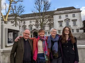 Rev Mark Coleman (left) with three other Insulate Britain supporters he went on trial with in London
