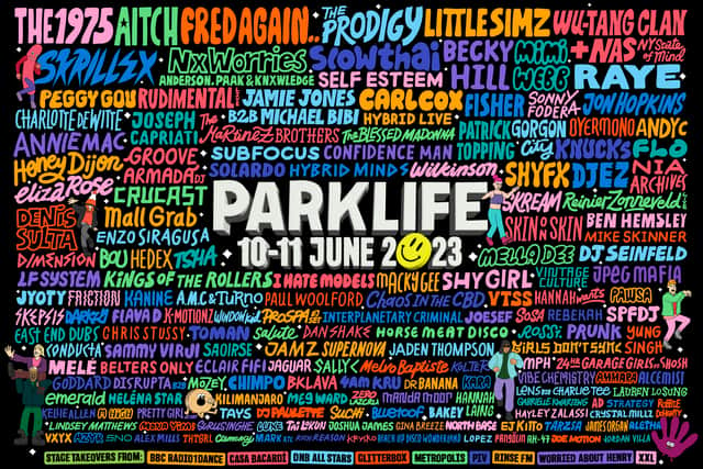 Parklife 2023 line-up poster (Photo: Parklife)