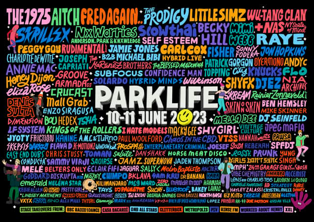 Parklife 2023 line-up poster (Photo: Parklife)