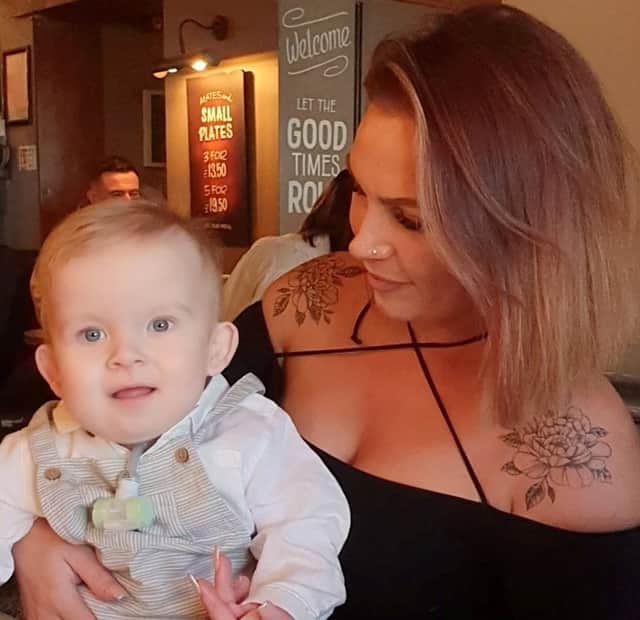 Ashleigh Bamber and Rowan-George Woodruff Credit: SWNS