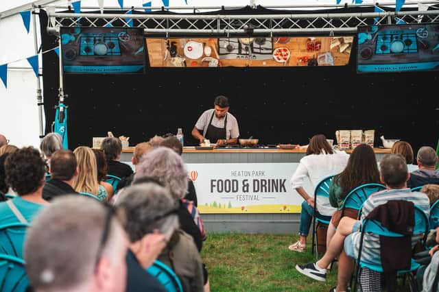 A live cooking demo at Heaton Park Food and Drink Festival. Credit: Stephen Midgely Breakpoint Media