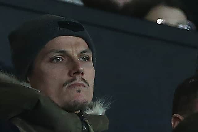 Marcel Sabitzer watched Wednesday’s game from the Old Trafford stands. Credit: Getty.