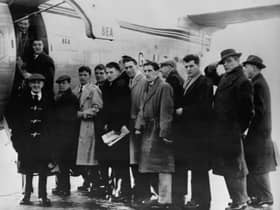 Johnny was part of the Busby Babes, with some of his team mates and Man Utd staff seen here boarding the ill-fated flight Credit: AFP via Getty Images