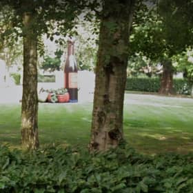 Near The University of Manchester is this green space in which you might spot the playful and quirky sculpture of a Vimto bottle, in honour of the soft drink’s association with the city. Photo: Google