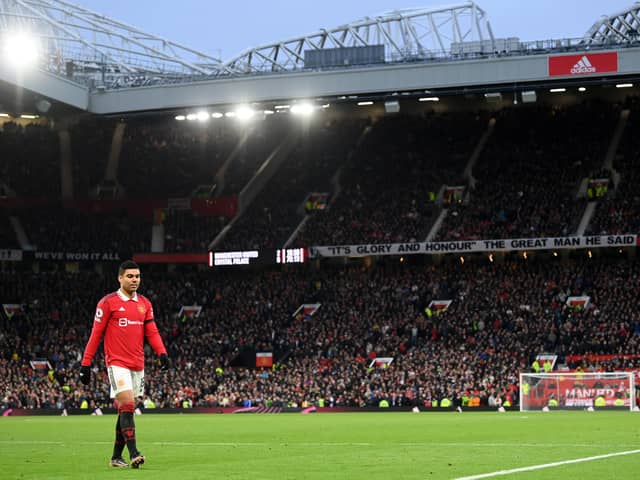 Casemiro was sent off in Manchester United’s win over Crystal Palace. Credit: Getty.