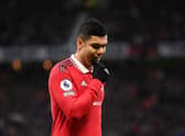 Casemiro is suspended for Manchester United’s game against Leeds United. Credit: Getty.