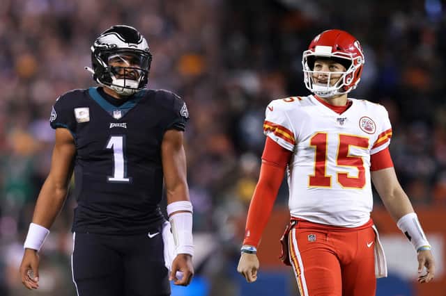 The Super Bowl will be shown at GRUB this weekend. Credit: Mitchell Leff/Getty (L) and Dylan Buell/Getty Images (R)