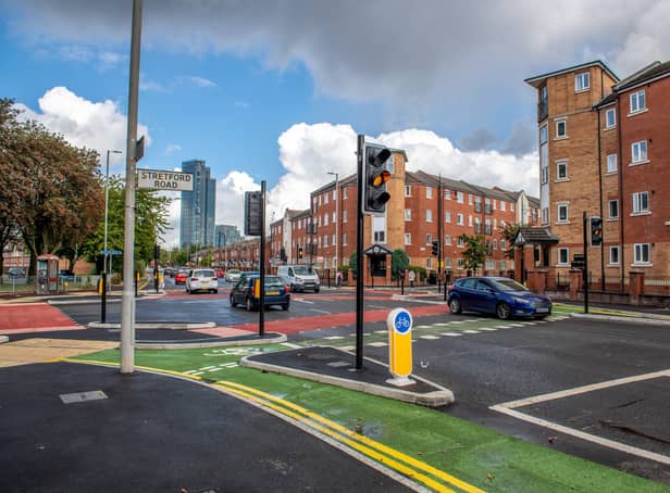 <p>A CYCLOPS junction in Manchester. Credit: Manchester City Council</p>