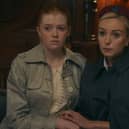 Lucy Burrows and Helen George in character on the latest episode of BBC One’s Call the midwife: Credit: BBC One