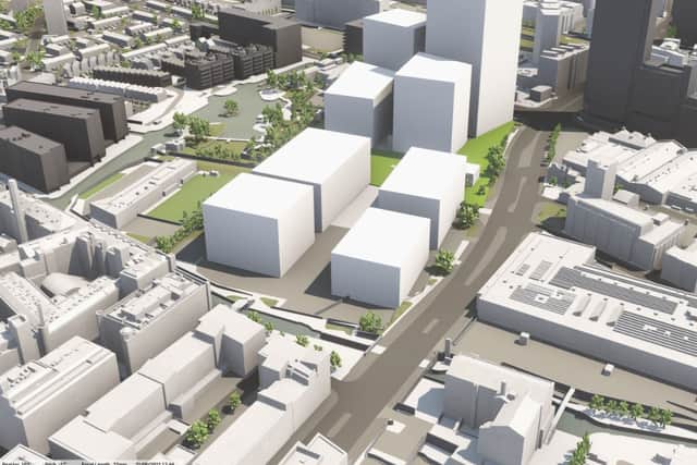 The computer-generated imagery based on the report of plans for Central Retail Park in Ancoats
