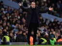 Pep Guardiola sarcastically questioned if Manchester were responsible for Steven Gerrard’s slip. Credit: Getty.