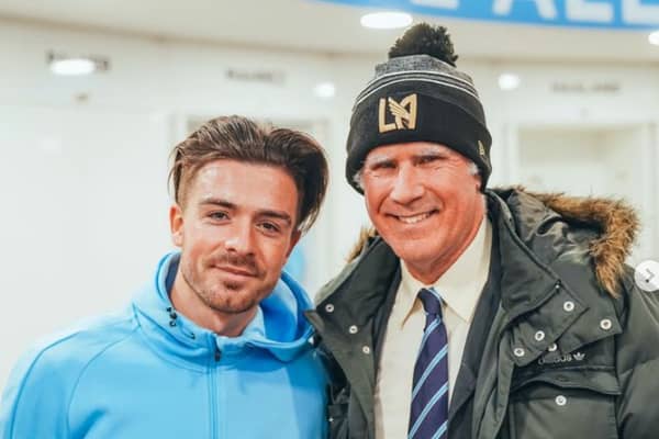 Jack Grealish with Will Ferrell at Man City Credit: Instagram/ Jack Grealish