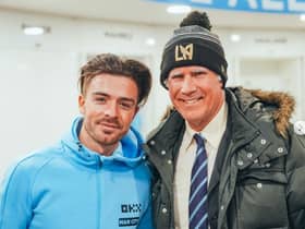 Jack Grealish with Will Ferrell at Man City Credit: Instagram/ Jack Grealish