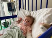 Teddi during her stay at the Royal Manchester Children’s Hospital. Photo: BBC