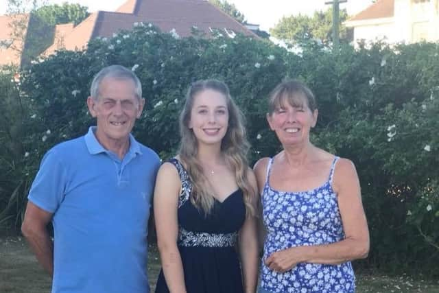 Lauren Bridges with her grandparents William and Elizabeth Bridges