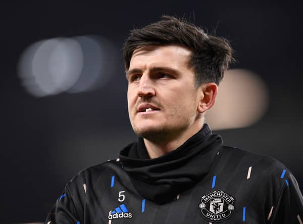 Harry Maguire missed Manchester United vs Leicester City due to a knee injury. Credit: Getty.