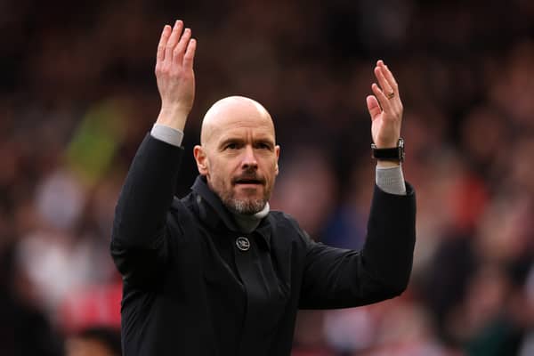 Erik ten Hag was not happy with Manchester United’s start against Leicester. Credit: Getty.