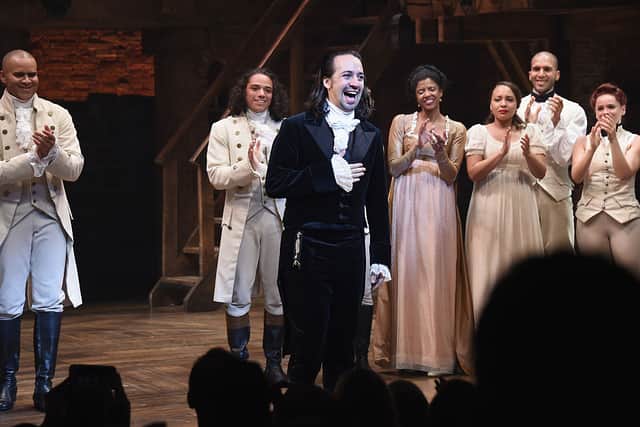Lin Manuel Miranda on stage during his final performance of Hamilton, which will come to Manchester’s Palace theatre in November 2023. Credit: Nicholas Hunt/Getty Image